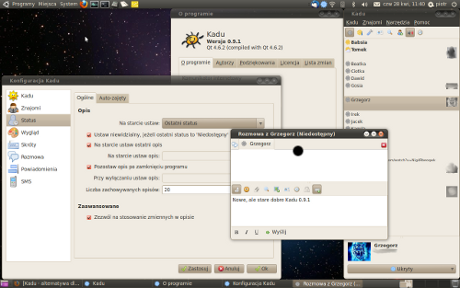 Multikomunikator Kadu w wersji 0.9.1 na Ubuntu